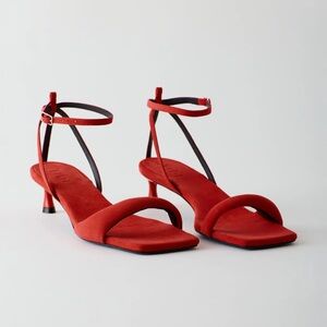 Tibi Cameron Suede Sandal Red size 37 / 7